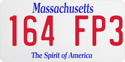 MA license plate 164FP3