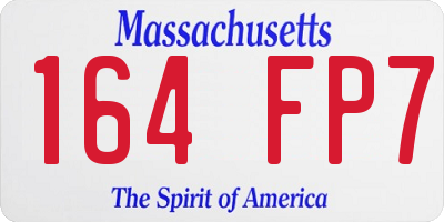 MA license plate 164FP7