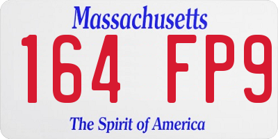 MA license plate 164FP9
