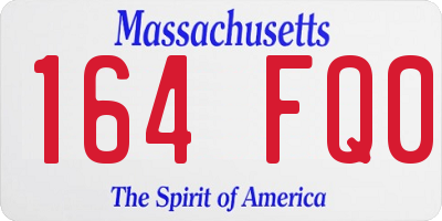 MA license plate 164FQ0