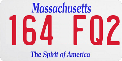 MA license plate 164FQ2