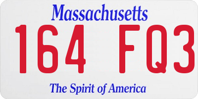 MA license plate 164FQ3