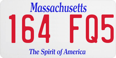MA license plate 164FQ5