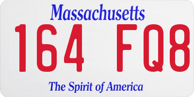 MA license plate 164FQ8