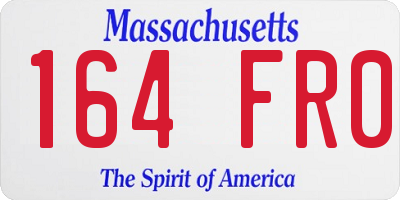 MA license plate 164FR0