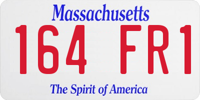 MA license plate 164FR1