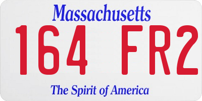 MA license plate 164FR2