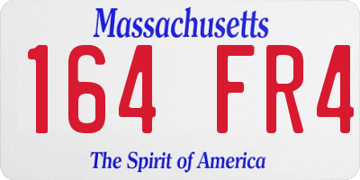 MA license plate 164FR4