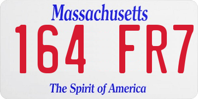 MA license plate 164FR7