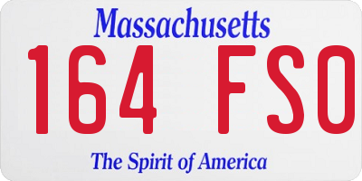 MA license plate 164FS0