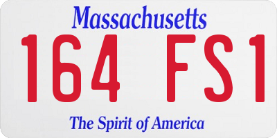 MA license plate 164FS1