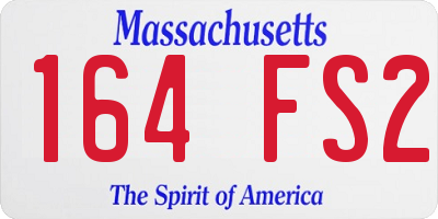 MA license plate 164FS2
