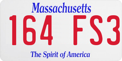MA license plate 164FS3