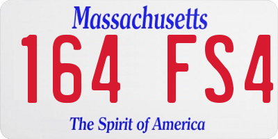 MA license plate 164FS4