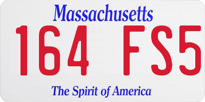 MA license plate 164FS5