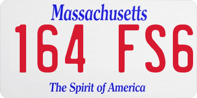 MA license plate 164FS6