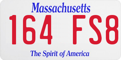 MA license plate 164FS8