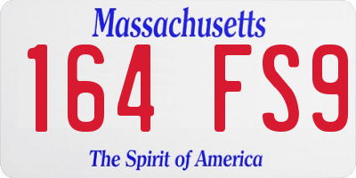 MA license plate 164FS9