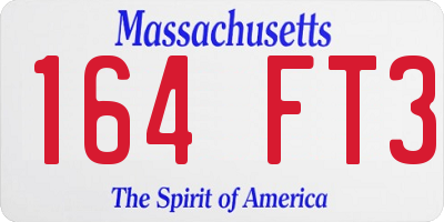 MA license plate 164FT3