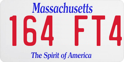 MA license plate 164FT4