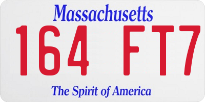 MA license plate 164FT7