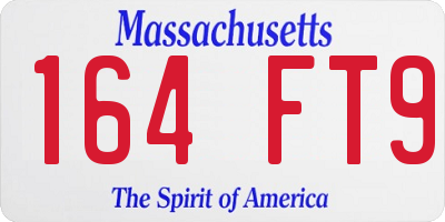 MA license plate 164FT9