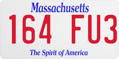 MA license plate 164FU3
