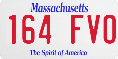 MA license plate 164FV0