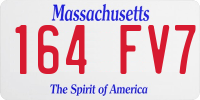 MA license plate 164FV7