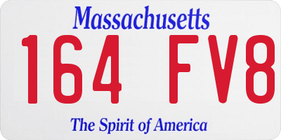 MA license plate 164FV8