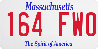 MA license plate 164FW0