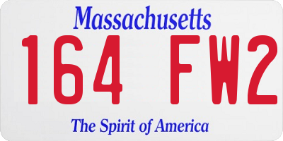 MA license plate 164FW2