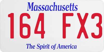 MA license plate 164FX3