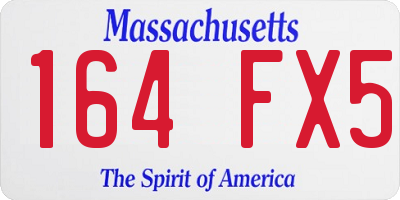 MA license plate 164FX5