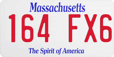 MA license plate 164FX6