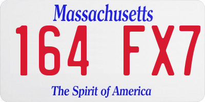 MA license plate 164FX7