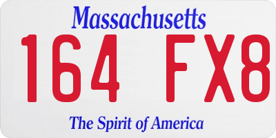 MA license plate 164FX8