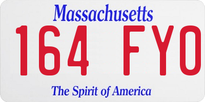 MA license plate 164FY0