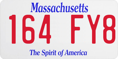 MA license plate 164FY8