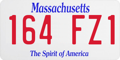 MA license plate 164FZ1