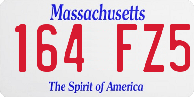 MA license plate 164FZ5