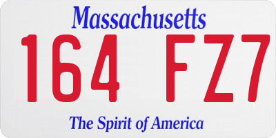 MA license plate 164FZ7
