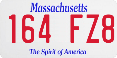 MA license plate 164FZ8