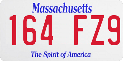 MA license plate 164FZ9