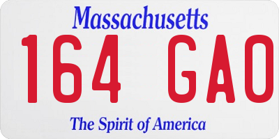 MA license plate 164GA0