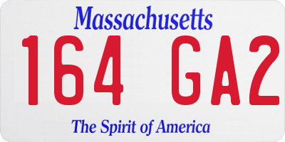 MA license plate 164GA2