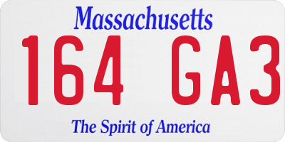 MA license plate 164GA3