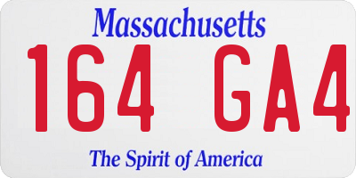 MA license plate 164GA4