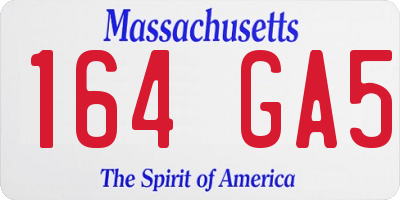 MA license plate 164GA5