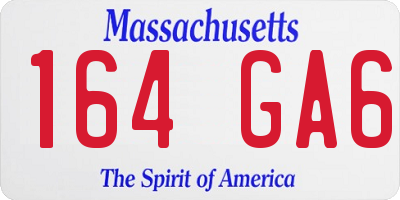 MA license plate 164GA6